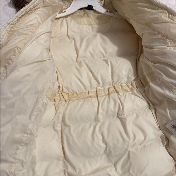 Polo by Ralph Lauren Cream Puffer Coat with Faux Fur Trim - Picture 7 of 8